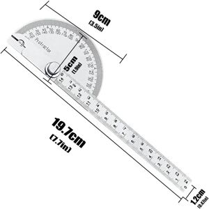 LINGHHANG 180 Degree Protractor, Adjustable Angle Ruler for Drawing and Measuring, 145mm Measuring Device Ruler LINGHHANG 180 Degree Protractor, Adjustable Angle Ruler for Drawing and Measuring, 145mm Measuring Device Ruler
