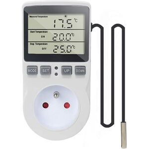 TINOR Digital Temperature Controller Thermostat Socket 220V Heating Cooling with Probe, LCD Temperature Controller Socket for Fridge Incubator Greenhouse TINOR Digital Temperature Controller Thermostat Socket 220V Heating Cooling with Probe, LCD Temperature Controller Socket for Fridge Incubator Greenhouse