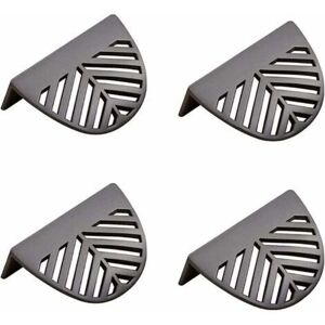 Linghhang - Set of 4 leaf shaped furniture handles in gold-black brass for kitchen furniture in brass Linghhang - Set of 4 leaf shaped furniture handles in gold-black brass for kitchen furniture in brass