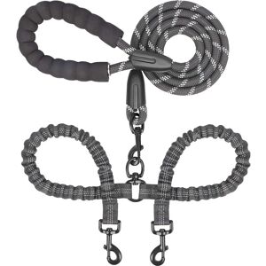 TINOR Double dog leash, nylon, 360 swivel, black TINOR Double dog leash, nylon, 360 swivel, black