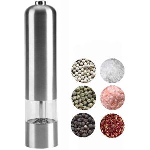 TINOR Electric Pepper Mill, Stainless Steel Salt Mill, Automatic Spice Grinder, Brushed Stainless Steel Electric Mills TINOR Electric Pepper Mill, Stainless Steel Salt Mill, Automatic Spice Grinder, Brushed Stainless Steel Electric Mills