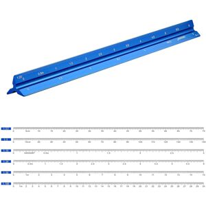 Linghhang - Aluminum Rulers Scale Triangular Ruler Triangle Scale 1:2.5, 1:5, 1:10, 1:20, 1:50, 1:100 Laser Engraved Linghhang - Aluminum Rulers Scale Triangular Ruler Triangle Scale 1:2.5, 1:5, 1:10, 1:20, 1:50, 1:100 Laser Engraved