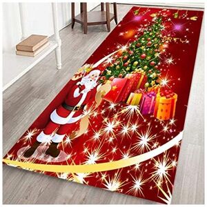 Linghhang - Christmas Carpet, Non-Slip Doormat, Caroset 3D Decoration, 40x120CM, Santa Claus and Elk Print, Holiday Decoration Linghhang - Christmas Carpet, Non-Slip Doormat, Caroset 3D Decoration, 40x120CM, Santa Claus and Elk Print, Holiday Decoration