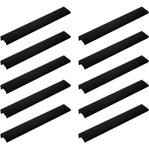 Linghhang - 10pcs, Black) Invisible Long Cabinet Door Handle, 200mm Long, Black Edge Handle Without Punching Linghhang - 10pcs, Black) Invisible Long Cabinet Door Handle, 200mm Long, Black Edge Handle Without Punching