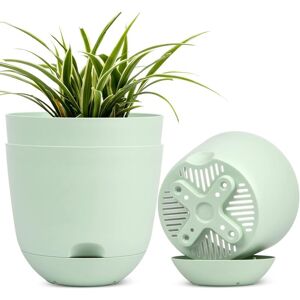 Tinor - Green Indoor and Outdoor Self Watering Flower Pots 17cm(3pcs) Tinor - Green Indoor and Outdoor Self Watering Flower Pots 17cm(3pcs)