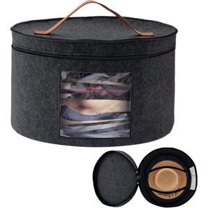 Tinor - Hat Storage Box with Lid, 17 Inch Diameter Pop Up Hat Boxes, Foldable Travel Hat Tinor - Hat Storage Box with Lid, 17 Inch Diameter Pop Up Hat Boxes, Foldable Travel Hat