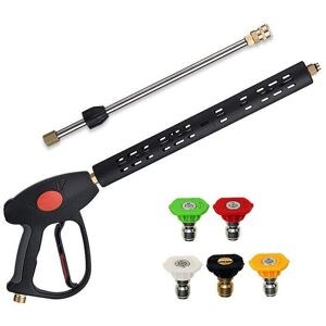 TINOR High Pressure Cleaning Gun Set, with Extension Rod, Multifunctional, 4000 psi, Brass/Stainless Steel/Engineering Plastic Material, Black TINOR High Pressure Cleaning Gun Set, with Extension Rod, Multifunctional, 4000 psi, Brass/Stainless Steel/Engineering Plastic Material, Black