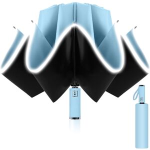 Tinor - Inverted Umbrella, 10 Ribs Automatic Folding Umbrella, Windproof, Stormproof (Sky Blue) Tinor - Inverted Umbrella, 10 Ribs Automatic Folding Umbrella, Windproof, Stormproof (Sky Blue)