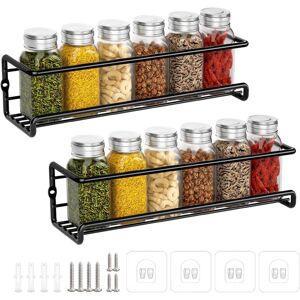 TINOR Kitchen Spice Rack, No Drilling Metal Spice Rack, Wall Mounted Kitchen Spice Rack, Spice Holder for Spice Jars Kitchen Pantry Cupboard Accessory, TINOR Kitchen Spice Rack, No Drilling Metal Spice Rack, Wall Mounted Kitchen Spice Rack, Spice Holder for Spice Jars Kitchen Pantry Cupboard Accessory,