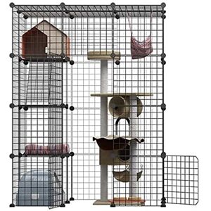 Tinor - Large Pet Cage, 4 Removable Layers, 111/75/146cm, Large Space, Material, Alloy Steel, Black Tinor - Large Pet Cage, 4 Removable Layers, 111/75/146cm, Large Space, Material, Alloy Steel, Black
