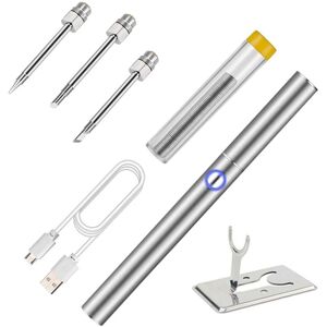 TINOR Letcon Portable Soldering Iron Gun Set, USB Charging, Cordless, Built-in Battery, Soldering Electronic Components, with 3 Welding Heads, Metal Stand, TINOR Letcon Portable Soldering Iron Gun Set, USB Charging, Cordless, Built-in Battery, Soldering Electronic Components, with 3 Welding Heads, Metal Stand,