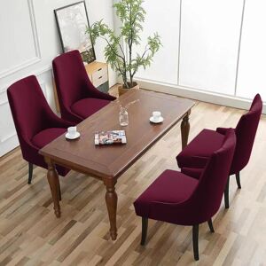 Linghhang - linguistic waterproof retractable chair cover 4 pieces - burgundy, universal chair cover, modern and durable, suitable for home, hotel, Linghhang - linguistic waterproof retractable chair cover 4 pieces - burgundy, universal chair cover, modern and durable, suitable for home, hotel,