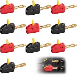 SEVENGIRL Pack of 10 4mm Banana Plugs - 32A Banana Plug - For Speakers, High Current - Quick Connector - Gold Plated - For Amplifier, Receiver, Speaker, SEVENGIRL Pack of 10 4mm Banana Plugs - 32A Banana Plug - For Speakers, High Current - Quick Connector - Gold Plated - For Amplifier, Receiver, Speaker,