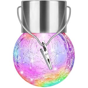 Tinor - Pack of 10 9 x 6 cm IP65 Glass Solar Lights with Hook for Garden, Multicolor Tinor - Pack of 10 9 x 6 cm IP65 Glass Solar Lights with Hook for Garden, Multicolor