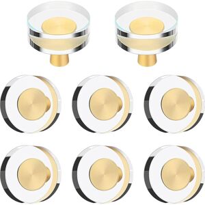 Linghhang - 8 Pieces Glass Crystal Knobs (Round) Brass Drawer Pull Round Cabinet Handle Brass Glass Knobs Gold Furniture Hardware Glass Dresser Knobs Linghhang - 8 Pieces Glass Crystal Knobs (Round) Brass Drawer Pull Round Cabinet Handle Brass Glass Knobs Gold Furniture Hardware Glass Dresser Knobs