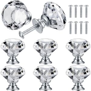 Linghhang - 8 Pcs 30mm Crystal Door Knob, Diamond Handles, Diamond Furniture Handle, Cabinet Knobs Decoration Handle, Drawer, Kitchen Knob Handles Linghhang - 8 Pcs 30mm Crystal Door Knob, Diamond Handles, Diamond Furniture Handle, Cabinet Knobs Decoration Handle, Drawer, Kitchen Knob Handles