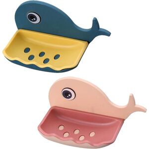 Linghhang - 2 Pack No Drill Soap Holder with Strong Adhesive, Wall Mounted Soap Dish with Drain Hole for Bathroom, Kitchen, Shower Room Linghhang - 2 Pack No Drill Soap Holder with Strong Adhesive, Wall Mounted Soap Dish with Drain Hole for Bathroom, Kitchen, Shower Room