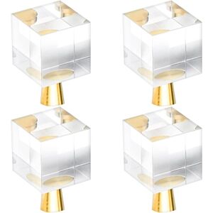 Linghhang - 4 Pcs Crystal Drawer Knobs(20x35mm), Square Glass Door Handle with Screws for Cupboard Drawer Vanity Linghhang - 4 Pcs Crystal Drawer Knobs(20x35mm), Square Glass Door Handle with Screws for Cupboard Drawer Vanity