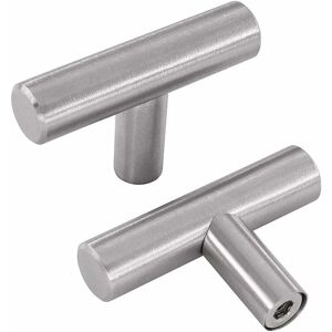 Linghhang - Pack of 10 Silver Handles - t Knob Furniture Door Handles Cupboard Drawers Stainless Steel with Screws Linghhang - Pack of 10 Silver Handles - t Knob Furniture Door Handles Cupboard Drawers Stainless Steel with Screws