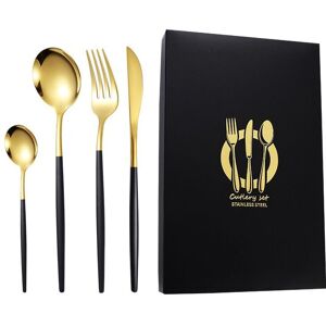 TINOR Portuguese Cutlery, Set of 4, Stainless Steel, 13-22 cm, Gold/Black TINOR Portuguese Cutlery, Set of 4, Stainless Steel, 13-22 cm, Gold/Black
