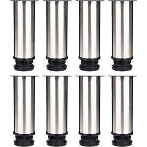 TINOR Selected Set of 8 Furniture Legs, Adjustable Kitchen Legs Ø 50 mm / Height 150 mm Round Metal Stainless Steel Sofa Leg Table Feet TINOR Selected Set of 8 Furniture Legs, Adjustable Kitchen Legs Ø 50 mm / Height 150 mm Round Metal Stainless Steel Sofa Leg Table Feet