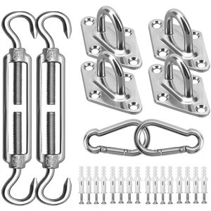 TINOR Shade Sail Hardware Kit,304 Stainless Steel Sun Shade Installation Kit,15 cm to install rectangular and triangular shade sails for terrace, garden,6 TINOR Shade Sail Hardware Kit,304 Stainless Steel Sun Shade Installation Kit,15 cm to install rectangular and triangular shade sails for terrace, garden,6