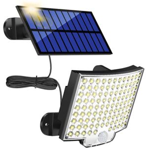 TINOR Solar Lights Outdoor, 106 led Solar Light Outdoor with Motion Sensor, IP65 Waterproof, 120° Lighting Angle, Solar Wall Light for Garden with 5m Cable TINOR Solar Lights Outdoor, 106 led Solar Light Outdoor with Motion Sensor, IP65 Waterproof, 120° Lighting Angle, Solar Wall Light for Garden with 5m Cable