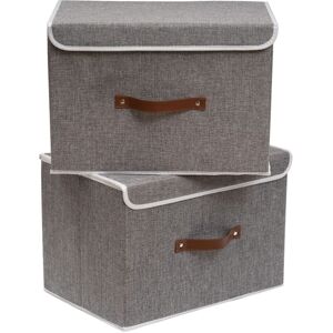 Tinor - Storage Box, 38 x 25 x 25 cm Foldable Storage Baskets, Storage Box (Grey) Tinor - Storage Box, 38 x 25 x 25 cm Foldable Storage Baskets, Storage Box (Grey)