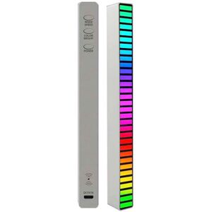 Tinor - Voice-activated rgb car led lights, colorful rhythm light, music atmosphere light with 32-bit music level display, silver Tinor - Voice-activated rgb car led lights, colorful rhythm light, music atmosphere light with 32-bit music level display, silver