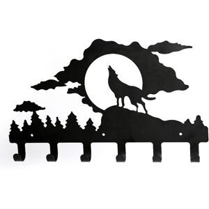 TINOR Wall Decor Coat Rack Coat Rack Wall Mounted Black Hook Wall Decor Metal Key Holder Steel Door Organizer Hanger Keys (A Wolf) TINOR Wall Decor Coat Rack Coat Rack Wall Mounted Black Hook Wall Decor Metal Key Holder Steel Door Organizer Hanger Keys (A Wolf)