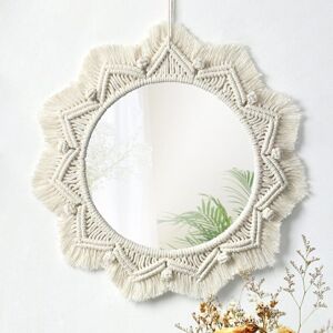 Tinor - Wall Mirror, Art Decor Mirror, Macrame Fringe Mirrors, Round Decorative Ornament for Bedroom Living Room Decor Tinor - Wall Mirror, Art Decor Mirror, Macrame Fringe Mirrors, Round Decorative Ornament for Bedroom Living Room Decor