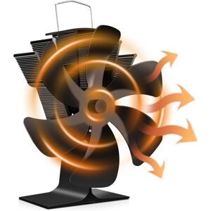 Tinor - Wood Stove Fan 6 Blades Heat Powered Fireplace Fan Quiet Fan with Overheat Protection for Wood Stove Gas Fireplace Log Pellet Stove Tinor - Wood Stove Fan 6 Blades Heat Powered Fireplace Fan Quiet Fan with Overheat Protection for Wood Stove Gas Fireplace Log Pellet Stove