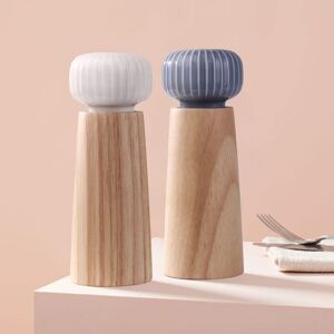 TINOR Wooden and Ceramic Salt and Pepper Grinder, Pepper Shaker Spice Mill with Adjustable Grinder, 17.5cm TINOR Wooden and Ceramic Salt and Pepper Grinder, Pepper Shaker Spice Mill with Adjustable Grinder, 17.5cm