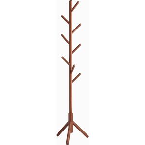 TINOR Wooden Coat Rack, Clothes Rack with 8 Hooks, Free Standing Coat Stand, Easy Assembly, for Hat, Clothes, Handbag, Scarves, Umbrella (Brown) TINOR Wooden Coat Rack, Clothes Rack with 8 Hooks, Free Standing Coat Stand, Easy Assembly, for Hat, Clothes, Handbag, Scarves, Umbrella (Brown)