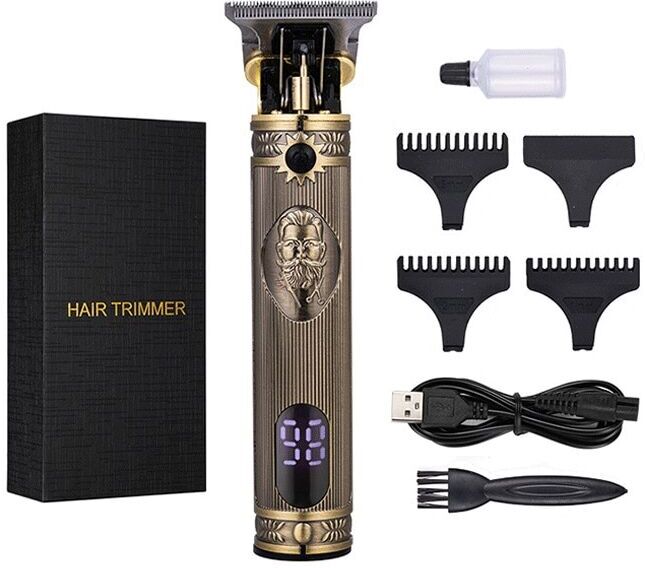 TINOR Professional beard trimmer, contour shaver, lcd display, fast charging, suitable for children and families in hair salons, bronze medal