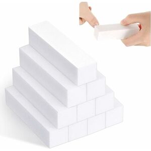 DENUOTOP 10pcs White Pad Sanding Blocks New Generation Polishing Block Pad with 4 Filing and Polishing Surfaces Block Nail File Nail Art Manicure