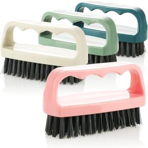 Norcks - 4 Pcs Hand Washing Brush Plastic Nail Brush Cleaning Brush Nylon Bristles - Blue+Pink+White+Green