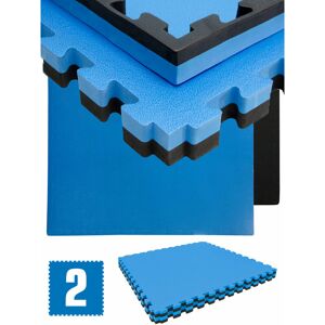 Eyepower - 1.6sqm Puzzle Exercise Mat - 4cm - 2 Interlocking Foam Tiles 90x90 Floor Mats - blau