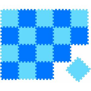 Littletom - 18 Pieces Baby Play Mat - 30x30 Puzzle Mats Soft Playmat Interlocking Foam Tiles - blau