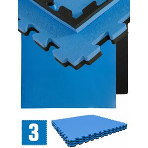 Eyepower - 2.4sqm Puzzle Exercise Mat - 2.5cm - 3 Interlocking Foam Tiles 90x90 Floor Mats - schwarz