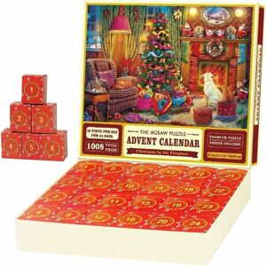 Groofoo - Advent Calendar 2023 Jigsaw Puzzle, Christmas Reindeer, Christmas Family Holiday Puzzle 1008 Pieces Jigsaw Puzzle, 24 Boxes Puzzles for