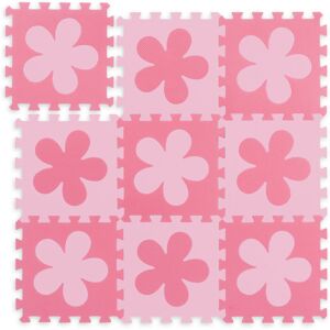 Relaxdays - jigsaw playmat, 9 pieces, eva foam, non-toxic, interlocking foam mats, soft play, in dark pink/pink