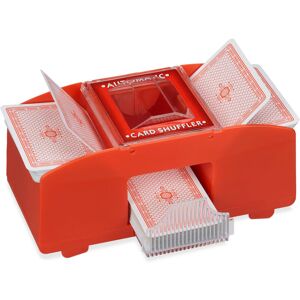 Card Shuffler Electric, 2 Decks, Automatic Card Shuffler, Playing Cards up to 91 mm, Plastic, Red - Relaxdays Card Shuffler Electric, 2 Decks, Automatic Card Shuffler, Playing Cards up to 91 mm, Plastic, Red - Relaxdays