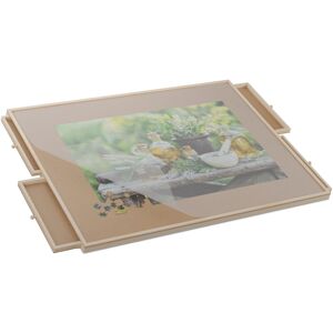 Relaxdays - Puzzle Board with 4 Drawers, Fits Jigsaw up to 1500 Pieces, Tiltable, Rotatable, Wooden, Hobby Table, Natural Relaxdays - Puzzle Board with 4 Drawers, Fits Jigsaw up to 1500 Pieces, Tiltable, Rotatable, Wooden, Hobby Table, Natural