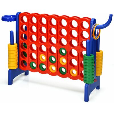Costway - Giant 4 in a Row Jumbo 4-to-Score Chess Set Large Family Indoor Outdoor Game Toy Costway - Giant 4 in a Row Jumbo 4-to-Score Chess Set Large Family Indoor Outdoor Game Toy