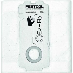 Festool - 204308 SC-FIS-CTMINI/MIDI-2/5 sc-fis-ct MINI/MIDI-2/5 selfclean Filter Bag 5 pack