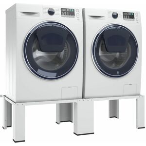 BERKFIELD HOME Mayfair Double Washing and Drying Machine Pedestal White