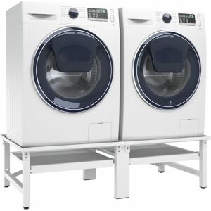 BERKFIELD HOME Mayfair Washing and Drying Machine Pedestal with Pull-out Shelves White