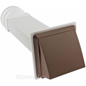 SPARES2GO Tumble Dryer Wall Vent Kit UNIVERSAL 4 Hose External Pipe Outlet Cover Brown