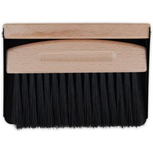 Mini Dustpan and Brush, Tabletop Broom, Cleaning Equipment, Kitchen & Camping, Metal & Wooden, Black/Natural - Relaxdays